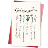 Christian Encouragement Card For Women Her, Inspirational Bible Verse Card With Floral, Christian Gift For Birthday, Graduation, Faith Milestones & Church Fellowship Occasions
