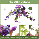 Artificial Fake Flowers For Outdoor, 2Pcs Realistic Fake Outdoor Flowers Plants, Uv Resistant Silk Faux Flower For Outside Front Door Porch Planters Patio Yard Garden Window