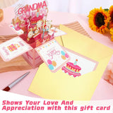 Happy Birthday Card For Grandma Pop Up Gift Card Box From Granddaughter Grandson Best Nana Grandma Birthday Funny 3D Colorful Foldable Celebration Greeting Cards With Envelope For Women