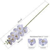 Orchid Stems Artificial Flowers Real Touch Latex Faux Phalaenopsis Branches 9 Large Blooms 38 Inches 2Pcs White