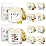 10 Pcs Valentines Teacher Appreciation Gift Candles Bulk 3.5 Oz Teacher Team Coworker Candles Inspirational Scented Jar Office Thank You Gift Women Men Retirement, 10 Scents(Simple,Fresh)