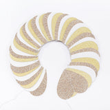 White-Gold Champagne Bachelorette Party Decorations - 52Ft Birthday Heart Hanging Paper Streamers-Garland Banner,Engagement Wedding Neutral Baby Bridal Shower Supplies Decor