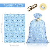 Jumbo Large Plastic Gift Bag, Baby Boy Design Plastic Bag With Tag And Tie For Birthday, Baby Shower - 56" X 36", 1 Pcs - Blue Sleepy Bear