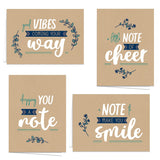 Encouraging Kraft Look Greeting Cards / 12 Friendship Note Card Pack With White Envelopes / 5" X 7" All Occasion Cards / 4 Modern Faux Brown Kraft Card Designs/Made In The Usa