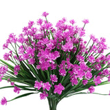8 Bundles Artificial Flowers, Fake Artificial Greenery Uv Resistant No Fade Faux Plastic Plants For Wedding Bridle Bouquet Indoor Outdoor Home Garden Kitchen Office Table Vase (Fuchsia)