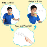 Baby Shower Games Funny Activities - Funniest Baby Shower Game Ever, Ice Breakers For Boy Or Girl, Catch That Pacifier (Blue)