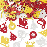 200 Pcs Christmas Confetti Decorations For Table, Xmas Trees Bulb Sequins Glitter Red Gold Sliver Table Confetti Reindeer Sleigh Paper Confetti For Christmas Party Decorations New Year Favors