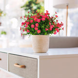 Artificial Hanging Plants Faux Silk Flowers Fake Shrubs Plastic Greenery For Living Room House Wall Window Porch Office Wedding Decor 12 Bundles Uv Resistant (Rose)