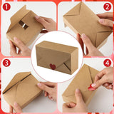 24 Pcs Valentines Heart Bakery Cookie Boxes Valentine Kraft Cookie Box With Red Heart Stickers Bakery Treat Boxes Candy Dessert Gift Giving Containers Containers Packaging 14 X 8 X 5 Cm