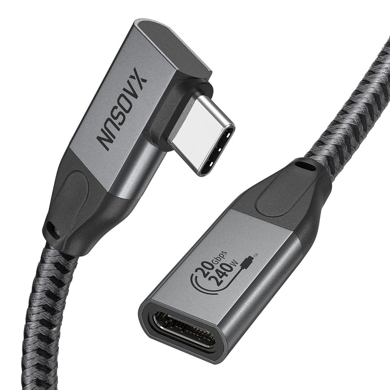240W Usb C Extension Cable 1.64Ft, Right Angle Usb C 3.2 Extender Support 240W