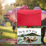 Valentine'S Day Card For Boyfriend Girlfriend Husband Wife Fiance, Otter Valentines Day Cards Gifts For Him Her, Cute Anniversary Day Card Gift, You’Re Like No Otter.