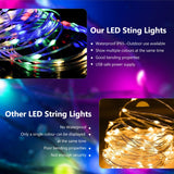 Led Christmas Lights 65.6Ft, Smart Iic Rgb Fairy Lights 200 Leds, Ip65 Waterproof, App Supports Music Sync, Christmas De