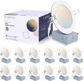 12 Pack 4 Inch Ultra Thin LED Recessed Ceiling Lights 5CCT Dimmable 850LM Downlights