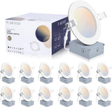 12 Pack 4 Inch Ultra Thin LED Recessed Ceiling Lights 5CCT Dimmable 850LM Downlights