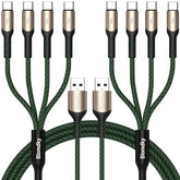 2 Pack 4FT 4 in 1 USB C Splitter Fast Charging Cable for iPhone 17 16 15 Android Tablets