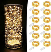 12 Pack Battery Operated Fairy Lights 7.2FT 20 LED Warm White Mini String Lights for Centerpieces Mason Jars Wedding Party Decor