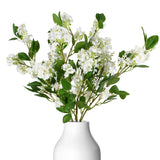 4Pcs 30” Artificial Lilac Flowers With Long Stem Faux Silk Flowers For Wedding Bridal Bouquet Wreath Table Centerpiece Outdoor Decor (White)