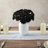 100-Pack Black Artificial Flowers, Fake Foam Flowers For Halloween Decorations, Diy Crafts, Bouquets, And Black-Themed Parties (3 Inches)