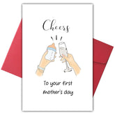 Funny First Mother'S Day Card, Funny Cheers Greeting Card, Celebrate Mom'S First Motherhood, Cute And Playful Design For New Moms, Perfect For New Parent Or Mom-To-Be