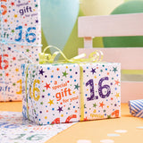 Birthday Wrapping Paper Sheet - 6 Sheets Colorful 16Th Birthday Design Folded Flat For Party, Baby Showers - 19.7 Inch X 27.5 Inch Per Sheet
