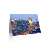 Edinburgh Castle Night City View Birthday Art Sealed Greeting Card Plus Envelope Blank Inside