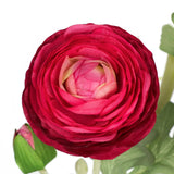 19.7" Red Artificial Flowers Ranunculus Flowers 5Pcs Silk Fake Ranunculus Flowers Faux Buttercup Flower With Long Stem Arrangement For Diy Party Centerpiece Bouquet Table Home Decoration