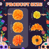 92 Pcs Dia De Los Muertos Decorations, 80 Pcs Artificial Marigold Flowers With 12 Monarch Butterfly Fake Butterflies And Orange Marigolds For Diy Wreath Garland Craft Halloween Diwali Indian Wedding