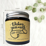 Funny Engagement Scented Candles Relaxing Lavender For Couples, New Weds (Wish You Much Happiness, 7 Oz / 200 Gram)