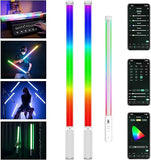 2 Pack RGB Tube Light Wand Full Color Handheld LED Stick Light with App Control Pixel Effects and Magnet
