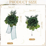 uxcell Green Wrist Corsage and Boutonnieres Set, Artificial Flowers Corsage Wristlet for Wedding Bride Groom Ceremony Anniversary Prom Party