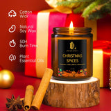 Christmas Candle Set, 6 Pack Holiday Scented Candle, Soy Candle For Home Scented, Christmas Holiday Candles Gift For Women Men, Scents Of Christmas Tree/Cookies/Spices/Candy Cane/Mulled Cider/Fireside