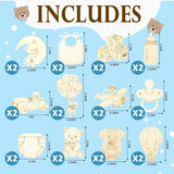 24 Set Bear Baby Shower Activity Supplies Wooden Painting Kit For Adults We Can Bearly Wait Baby Shower Decorations Gender Reveal Party Favors Guests Prize Gift Goodie Bag Stuffers