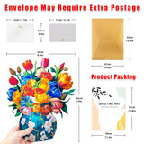 Pop Up Flower Card, 13 Inch Tulips Paper Flower Bouquet Greeting Cards With Note Cards & Envelope, Birthday, Mother’S Day, Thank You, Get Well Gifts For Women Wife Mom Daughter