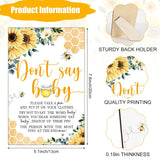 51Pcs Don'T Say Baby Shower Game Favor Yellow Bee Sunflower Wooden Sign With 50 Cute Clothespin For Summer Gender Reveal Party Supplies