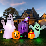 8FT Halloween Inflatable Ghost Cat Pumpkin