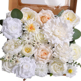 Artificial Flowers Combo Box Set White Flower Silk Cake Flowers For Diy Wedding Bridal Bouquets Baby Shower Centerpieces Floral Arrangements Party Tables Home Decorations