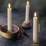 IMAGE 12 Pcs Battery Operated Taper Candles 3D Wick Ivory Taper Flameless Candles 0.78in*6.29in with 10 Keys Remote and Timer, Flickering Flameless LED Light for Xmas Valentines Day Party Decoration