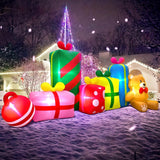 10Ft Giant Christmas Inflatables Outdoor Decorations Gift Boxes And Bear,Blow Up Yard Decorations With Led Light For Xma
