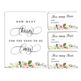 How Many Kisses For The Soon To Be Mrs Floral Brunch & Bubbly White Bridal Shower Game 1 Sign + 30 Cards
