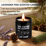 Like Father Like Daughter Candle Gift For Dad From Daughter, Lavender Pine Scented Candle 7Oz Soy Wax Aromatherapy Candle,Gift For Daddy, Daughter, Father’S Day, Birthday