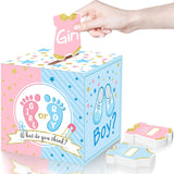Baby Gender Reveal Voting Box With 50 Pieces Boy Or Girl Ballot Cards Baby Shower Decorations Party Invitations And Voting Games Gender Reveal Party Supplies(Pink, Blue)