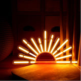 Orange Sunrise Sunset Neon Sign Boho LED Wall Light USB Powered Sun Horizon Decor for Bedroom Living Room