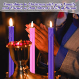 5 Piece Flameless Advent Candle Led Taper Candles For Christmas Advent Rituals Holidays, Church, Celebration, Home Decor(Drop Wax Style)