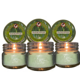 Eucalyptus Candles With Essential Oils - Made In Usa - (Set Of 3) For Patio, Deck, Outdoor Or Indoor Use – All Natural, Soy Base Candles, 3 Oz Jars With Lid