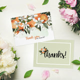 Little Cutie Thank You Greeting Cards / 24 Clementine Baby Shower Gratitude Note Cards With White Envelopes / 6 Adorable Little Cuties Fruit Thanks Designs / 3 1/2" X 4 7/8" Citrus Appreciation Cards