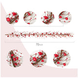 TEMPUS Valentine's Day Heart Garland 5.9ft Red Heart Berry Garland Artificial Valentine's Day for Front Door Wedding Anniversary Party Candlelight Dinner Decorations