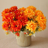 4 Pack Artificial Marigold Flowers Bouquet, 12 Inch 20Pcs Fake Silk Marigold Flower Heads, Autumn Fall Mums Decor For Indoor Outdoor The Dead Day Halloween Dia De Los Muertos Diwali
