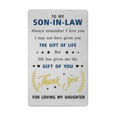 Valentines Day Card For Son In Law Adult - Gifts For Future Son In Law Birthday Wedding Easter Father'S Day Card