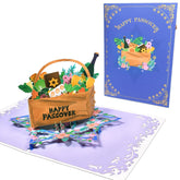 Passover Shopping Pop Up 3D Greeting Cards With Blank Note & Envelope, Ideal Celebration Gift For Friendship, Love, Anniversary, Special Moments, Inspirational, Birthday, Holiday, Party