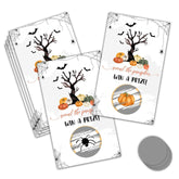 Spooky Halloween Party Games For Adults, Pumpkin Halloween Scratch Off Cards -50Pcs, Party Supplies For Small Business Favors - B03
